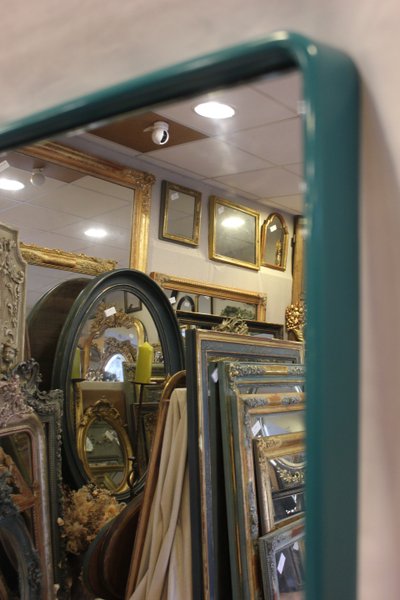 43 X 74 Cm Paire De Miroirs Années 70 Par Schönbuch, Bleu émeraude