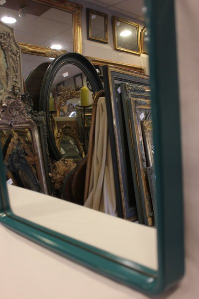 43 X 74 Cm Paire De Miroirs Années 70 Par Schönbuch, Bleu émeraude