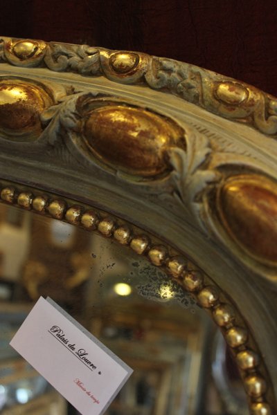 106 X 160 Cm Miroir De Cheminée Milieu XIXème, Feuille d'Or, Patine, Glace Mercure