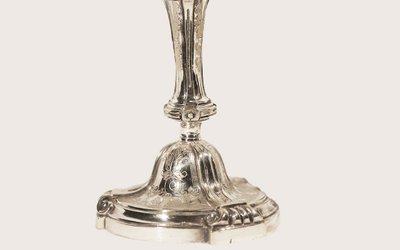 Pair of silver-plated candelabra Late 18th century