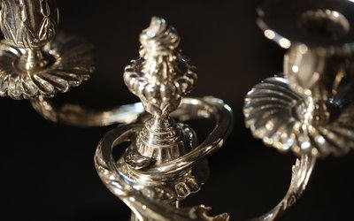 Pair of silver-plated candelabra Late 18th century