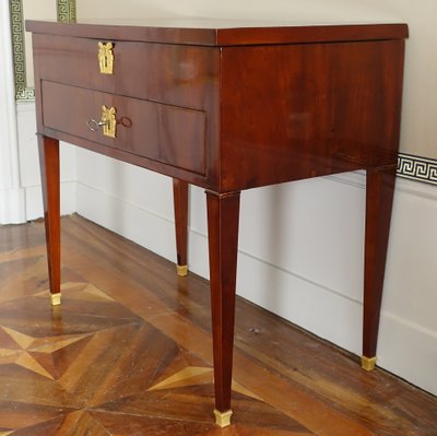 Empire period mahogany dressing table with sliding top