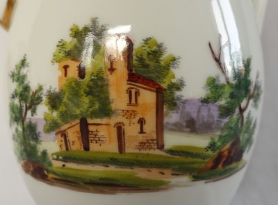 Empire coffee service in Paris porcelain gilded with fine gold & Italian landscapes - circa 1820