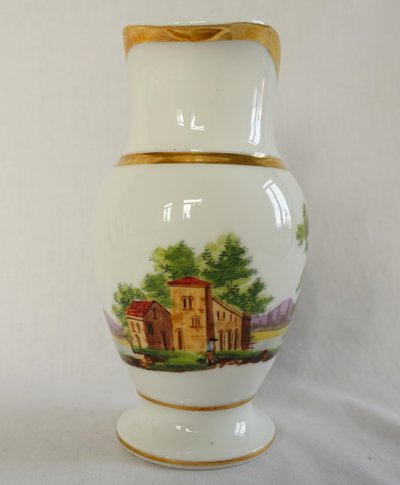Empire coffee service in Paris porcelain gilded with fine gold & Italian landscapes - circa 1820
