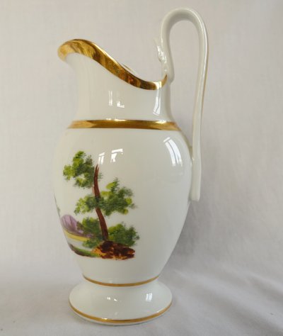 Empire coffee service in Paris porcelain gilded with fine gold & Italian landscapes - circa 1820