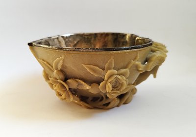 Chine Coupe En Stéatite  Et Argent Ancienne