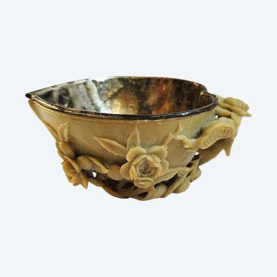 Chine Coupe En Stéatite  Et Argent Ancienne