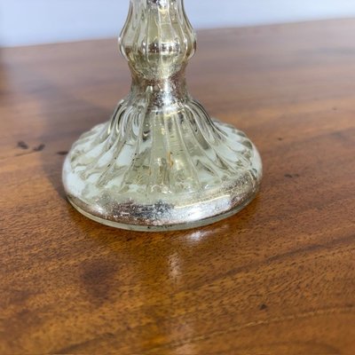 Pair of antique candlesticks - Murano glass candelabra 19th century with silver. Size h 17