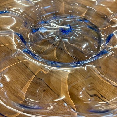 Large Murano Vittorio Zecchin 1930 glass centrepiece plate, diameter 40 cm.