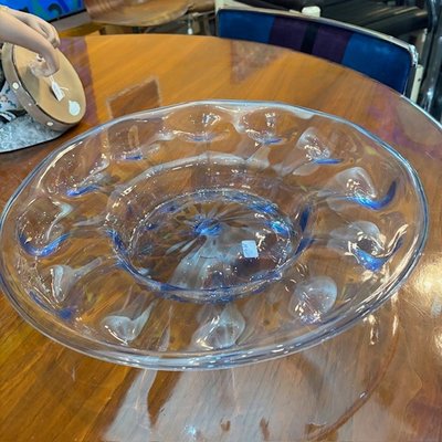 Large Murano Vittorio Zecchin 1930 glass centrepiece plate, diameter 40 cm.