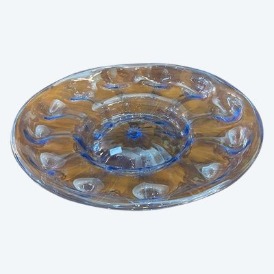 Large Murano Vittorio Zecchin 1930 glass centrepiece plate, diameter 40 cm.