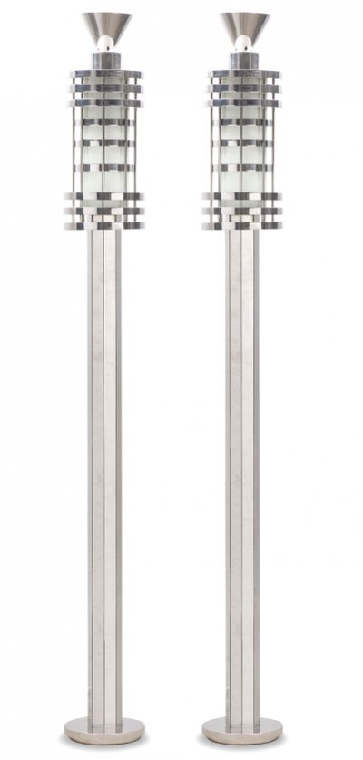 Claude Parent, Pair of Modernist Floor Lamps - Unique Modern Art Pieces
