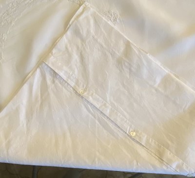 Pair of Linen Embroidered Pillowcases 19th century