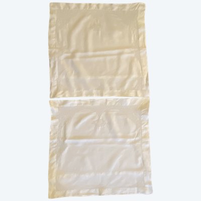 Pair of Linen Embroidered Pillowcases 19th century