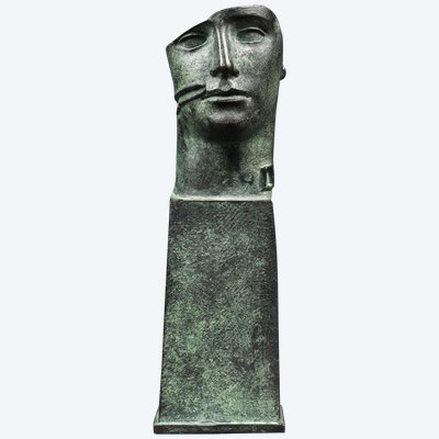 Bronze sculpture Igor Mitoraj “Tindaro” bust of a man 