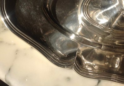 Saucière En Argent Massif De Forme Navette De Style Louis XV 
