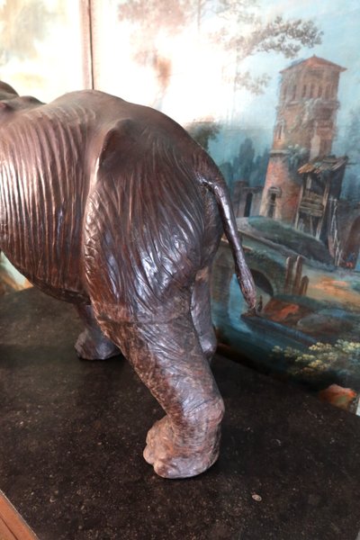 Vintage leather elephant