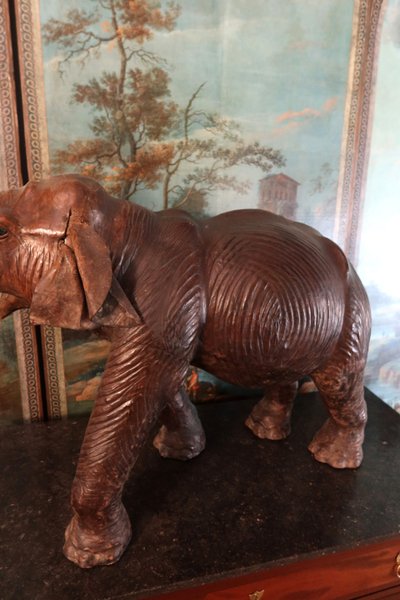 Vintage leather elephant