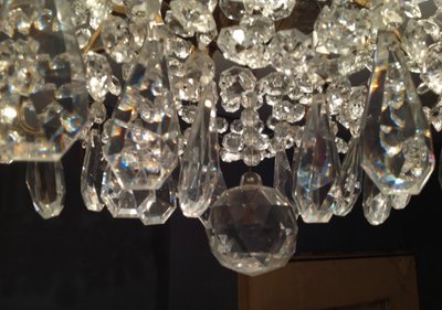 Lampadario a 8 luci con nappe, anni 1900