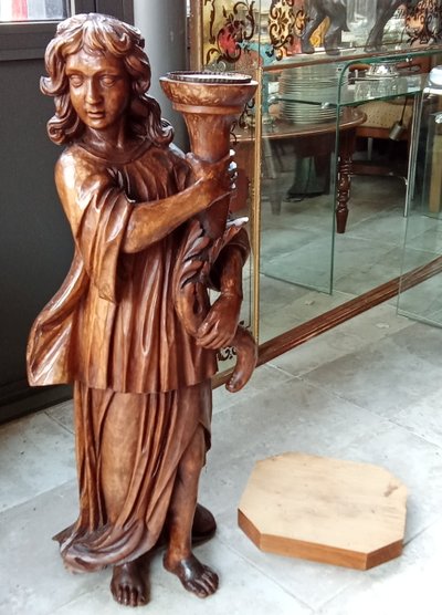 Coppia di porte Torchiere con cornucopia/XIX secolo 