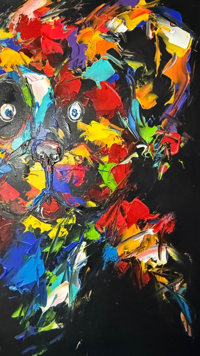 Original Acryl auf Leinwand - Hundekopf