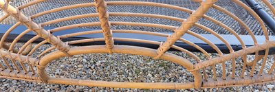 letto in rattan con base in ferro anni 60-70 