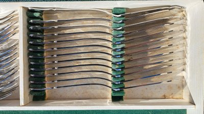 Antique 100-piece monogram cutlery set (18.8) France Inox