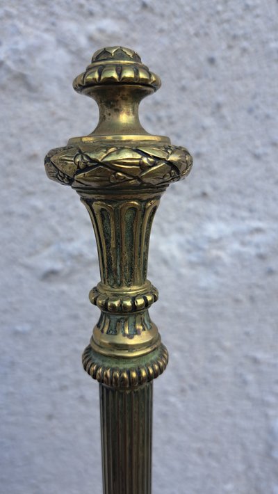 Set da camino in bronzo e ferro del XIX secolo