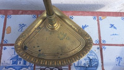 Set da camino in bronzo e ferro del XIX secolo