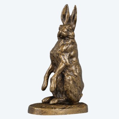 Skulptur - Hase im Stillstand, Alfred Dubucand (1828-1894) - Bronze