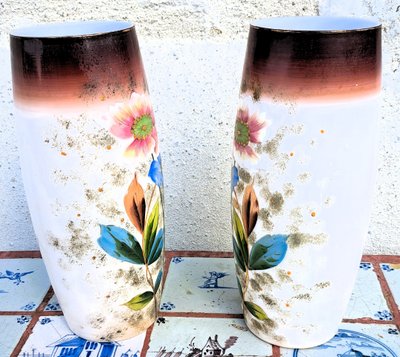 Pair of 19th century opaline vases