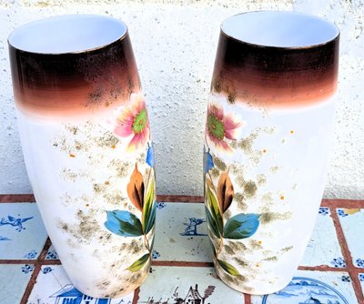 Pair of 19th century opaline vases