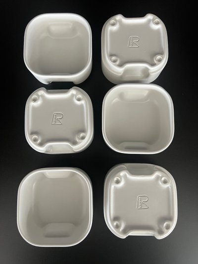 Bowls, ramekins (x6) Square by Makio Hasuike for Sociétariats Ceramica Revelli, Italy 70's