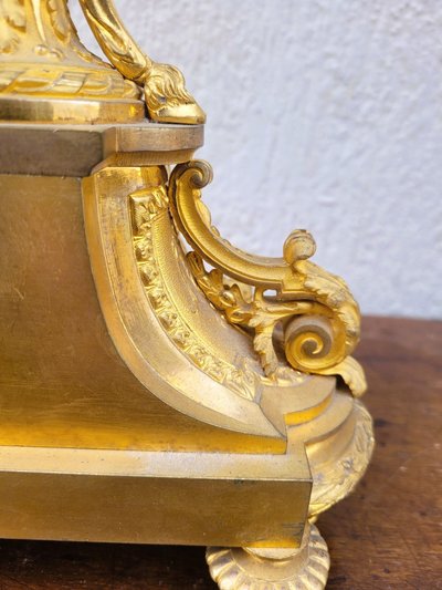 Gilt Bronze Fireplace Set, Napoleon III, 19th Century