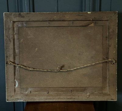Öl auf Holz signiertes Stillleben mit Rosenstrauß 1936