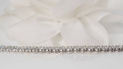 Bracciale fiume in oro bianco e diamanti 3 ct