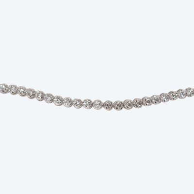 Bracciale fiume in oro bianco e diamanti 3 ct