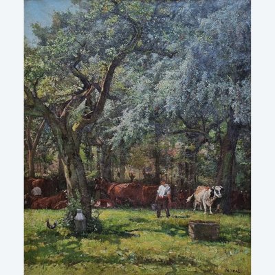 Henri MORAL - La traite des vaches