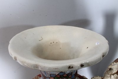 Antique Japanese Satsuma Ceramic Vases early 1900s Paintings . H 78 La 44