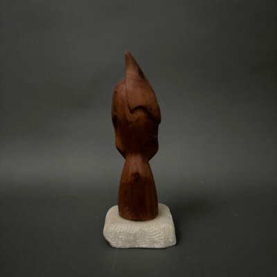 Portrait of a warrior in carved wood by Calin Hentea XXth 1995