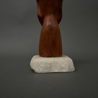 Portrait of a warrior in carved wood by Calin Hentea XXth 1995