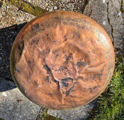 Marmite Ancienne en Cuivre, XIXe siècle – Intérieur Étain, Anses en Fer Forgé