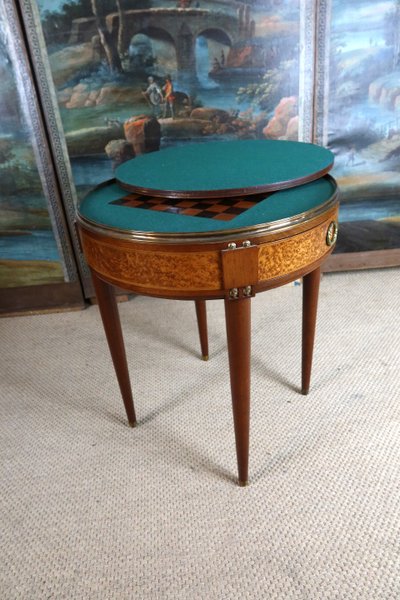 Table à jeux en loupe des années 1940