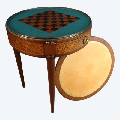Table à jeux en loupe des années 1940