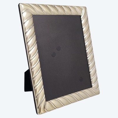 1970s Gorgeous Photo Frame in Silver Plated with Glass. Made in Italy