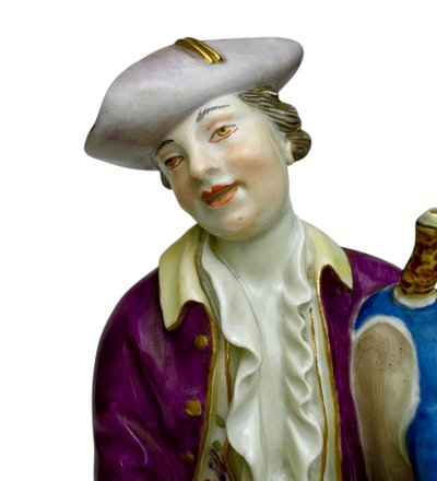 Meissen - Porcelain figure of a shepherd with bagpipes