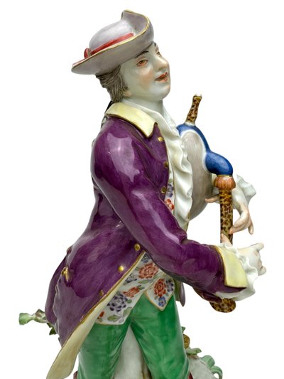 Meissen - Porcelain figure of a shepherd with bagpipes