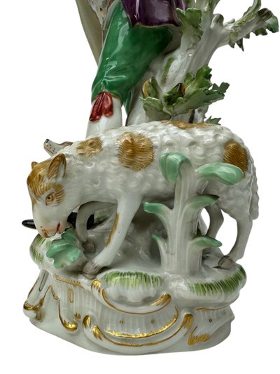 Meissen - Porcelain figure of a shepherd with bagpipes