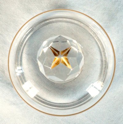 Zuccheriera Napoleone III in cristallo Baccarat impreziosita da oro fino - fine XIX secolo