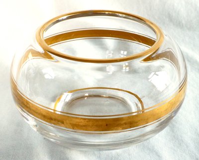 Zuccheriera Napoleone III in cristallo Baccarat impreziosita da oro fino - fine XIX secolo